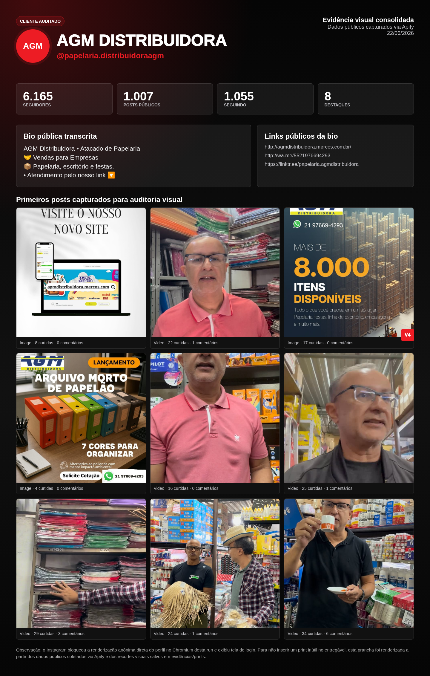 Print Instagram AGM Distribuidora