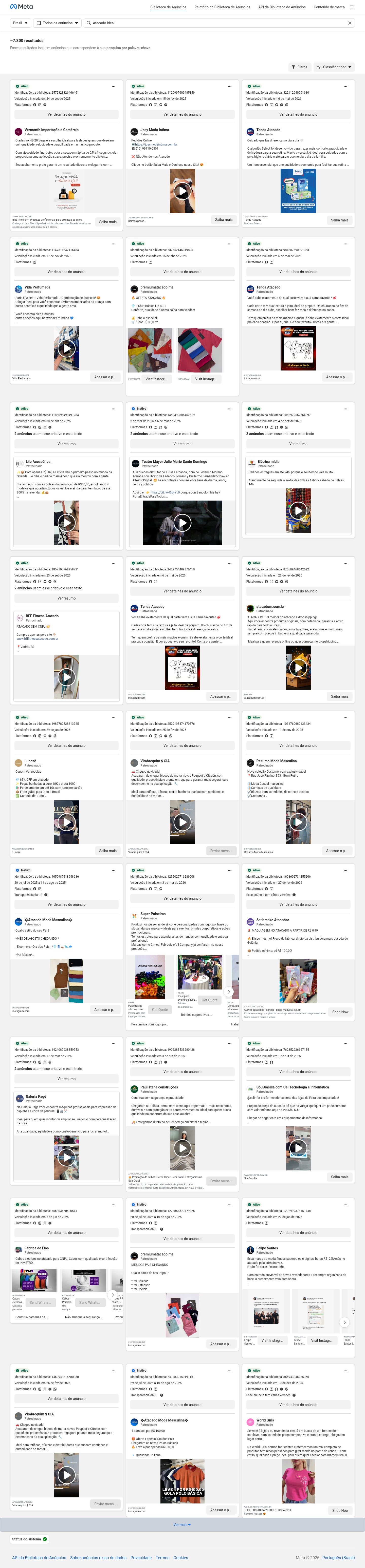 Print Meta Ads Library Atacado Ideal